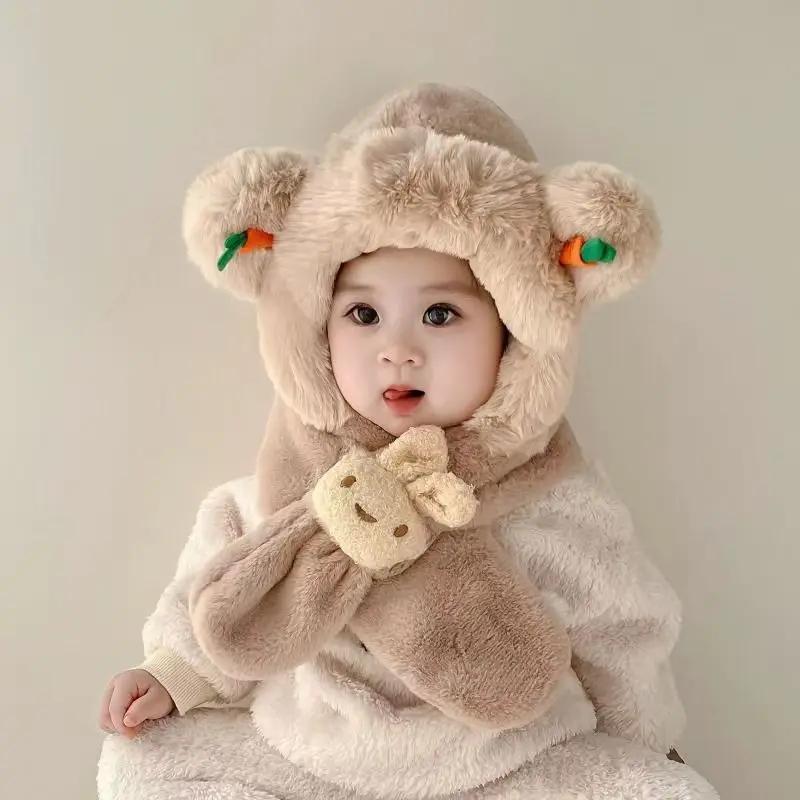 Children Hats Baby Cute Cartoon Hat Autumn Winter New Plush Hat for Newborn Baby Windproof Christmas Children's Accessories Hats