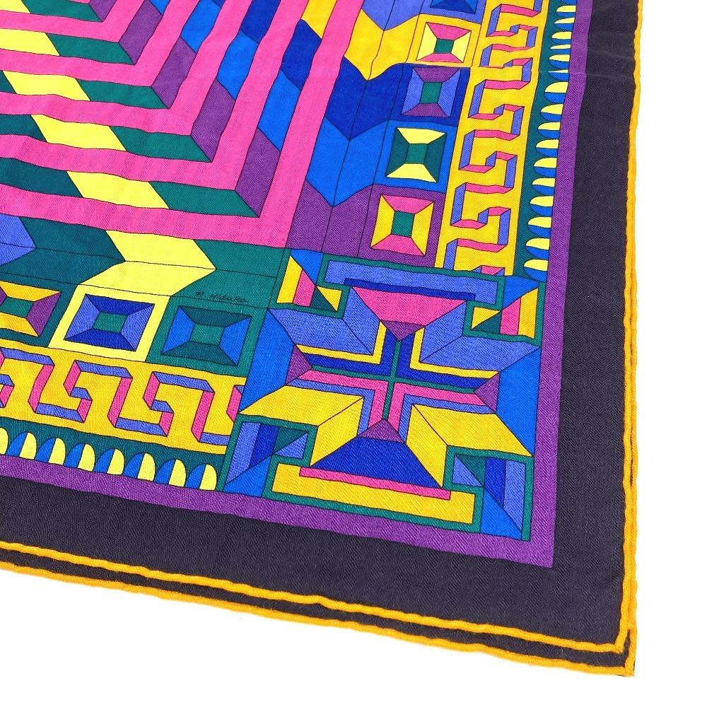 Hermes LE FIL DARIANE (Ariadne's Thread) Calle Jean 140 Large Shawl Stole Scarf
