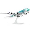 QIYUMOKE 1/240 Aircraft Model with Stand: ANA Green Turtle A380 Aircraft Model (30cm Length) - Resin Airbus A380 Model - Adult Aviation Souvenir Gift