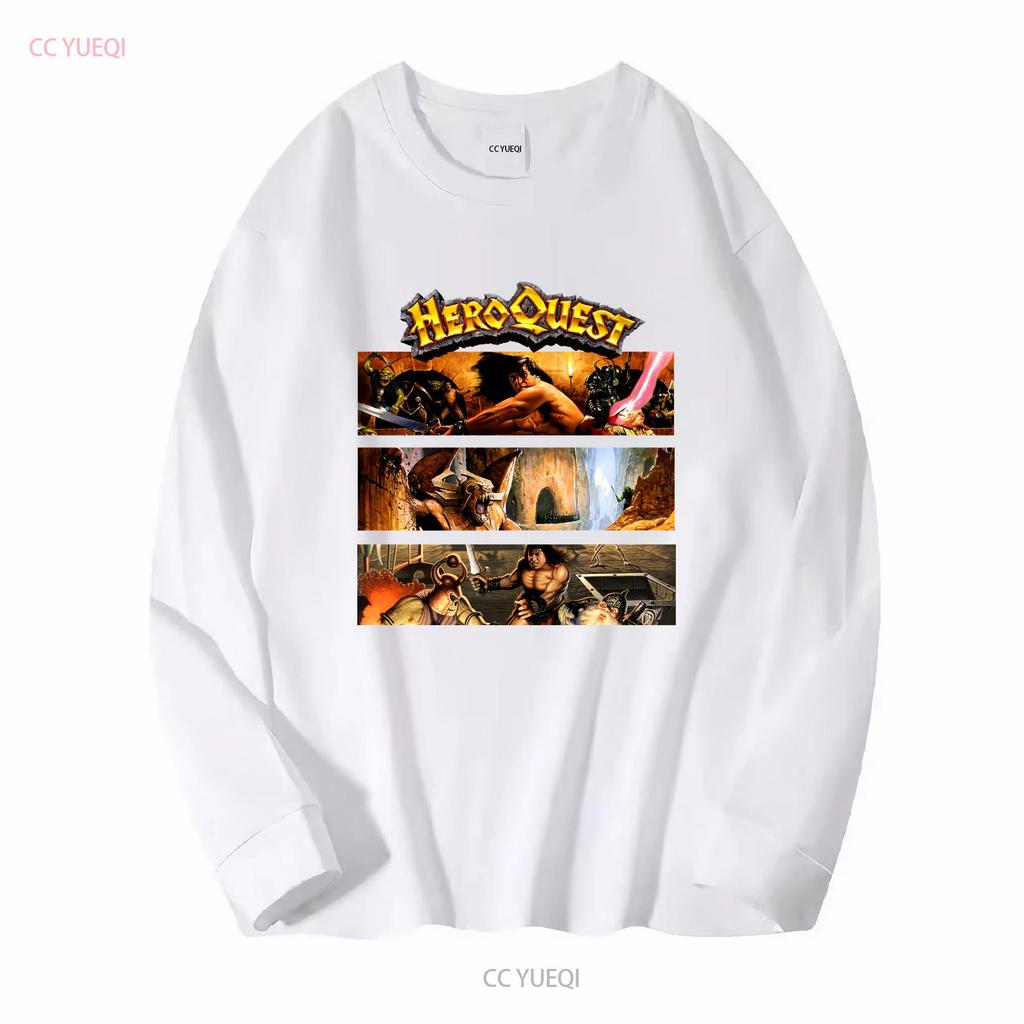 Heroquest T-Shirt vintage schwarz für Unisex lange oder kurze Ärmel vintage gewaschenes Oberteil für den Alltag Designer-Kleidung