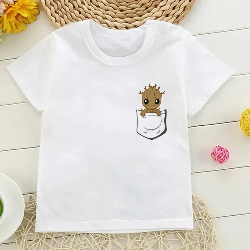 Children Shirt Kids I Am Groot Bady Anime Groot Movie Tops Cute T Shirt Harajuku Graphic Boys Girls Tee Baby Cotton Short Sleeve