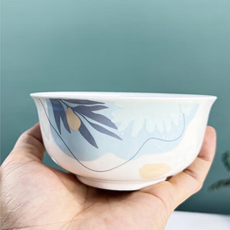 ZIPOYA Einfaches Keramik-Geschirrset (4 Schüsseln, 4 Essstäbchen)