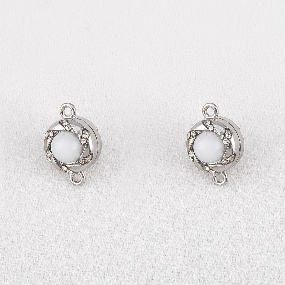 1Set Magnetic Buckle Stainless Steel Round Heart Clasp Flower Connector Bracelet Necklaces Jewelry Making DIY End Converter