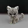 Söta Små Katt Broscher Pin Up Smycken För Kvinnor Kostym Hattar Klämmor Antik Silver