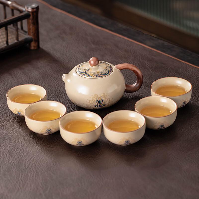 Zhuijia Ru Kiln  Waves and Cliffs  Xishi Teapot Set