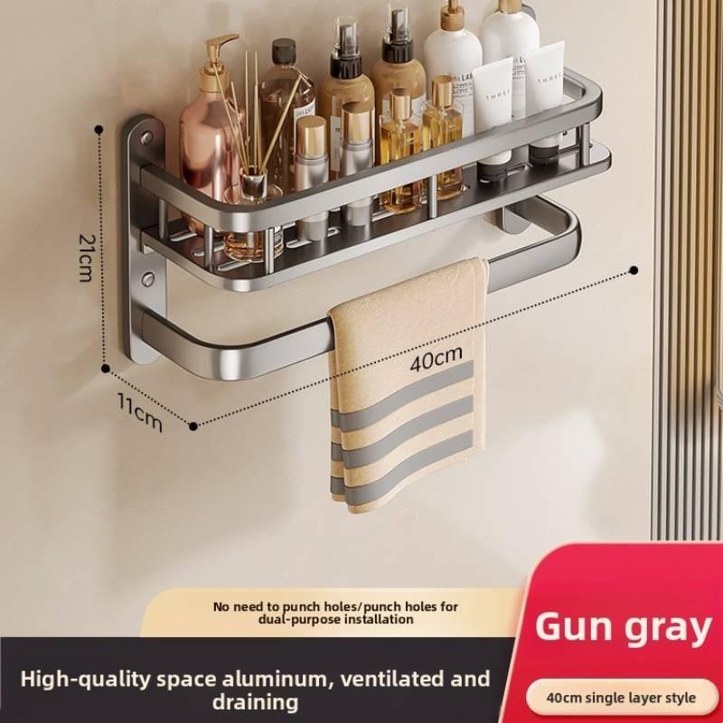 Modern Aluminum Wall Mount Shelf For Bathroom With Anodized Surface And Heavy Duty