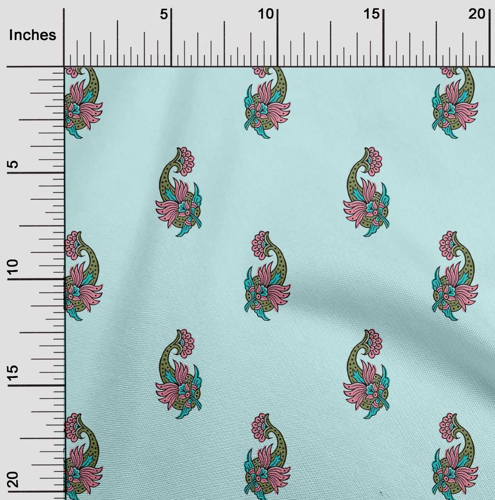 oneOone Bavlněná flexibilní tkanina s květinovým blokovým potiskem Šicí tkanina BTY 40 palců široká