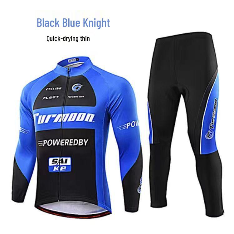 

Унисекс быстросохнущий комплект джерси с длинным рукавом и брюк для велоспорта на весну/осень - Дышащий тонкий стиль для шоссейного и горного велоспорта L королевский синий