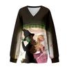 Women's Loose And Comfortable V-neck Sportswear Long-sleeved Sweatshirt Daily Matching Clothes