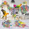 5 Pack Bird Chewing Toys Colorful Foraging Shredding Toy Wood Blocks Hanging for Cage for Cockatiel Conure African for G