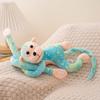 Tie-Dye Long-Armed Monkey Plush with Gold-Stamped Banana Design - Decorative Velcro Curtain Tie-Back Doll