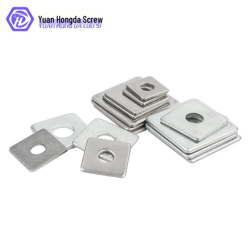 Thickened 304 Stainless Steel Square Washer for Curtain Walls - Available in Sizes M3, M4, M5, M8, M10, M12, M16.