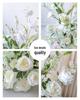 White Wedding Floral Art Wall Hanging Decoration - Artificial Flowers for Outdoor Event and Ceremony Background Arrangement