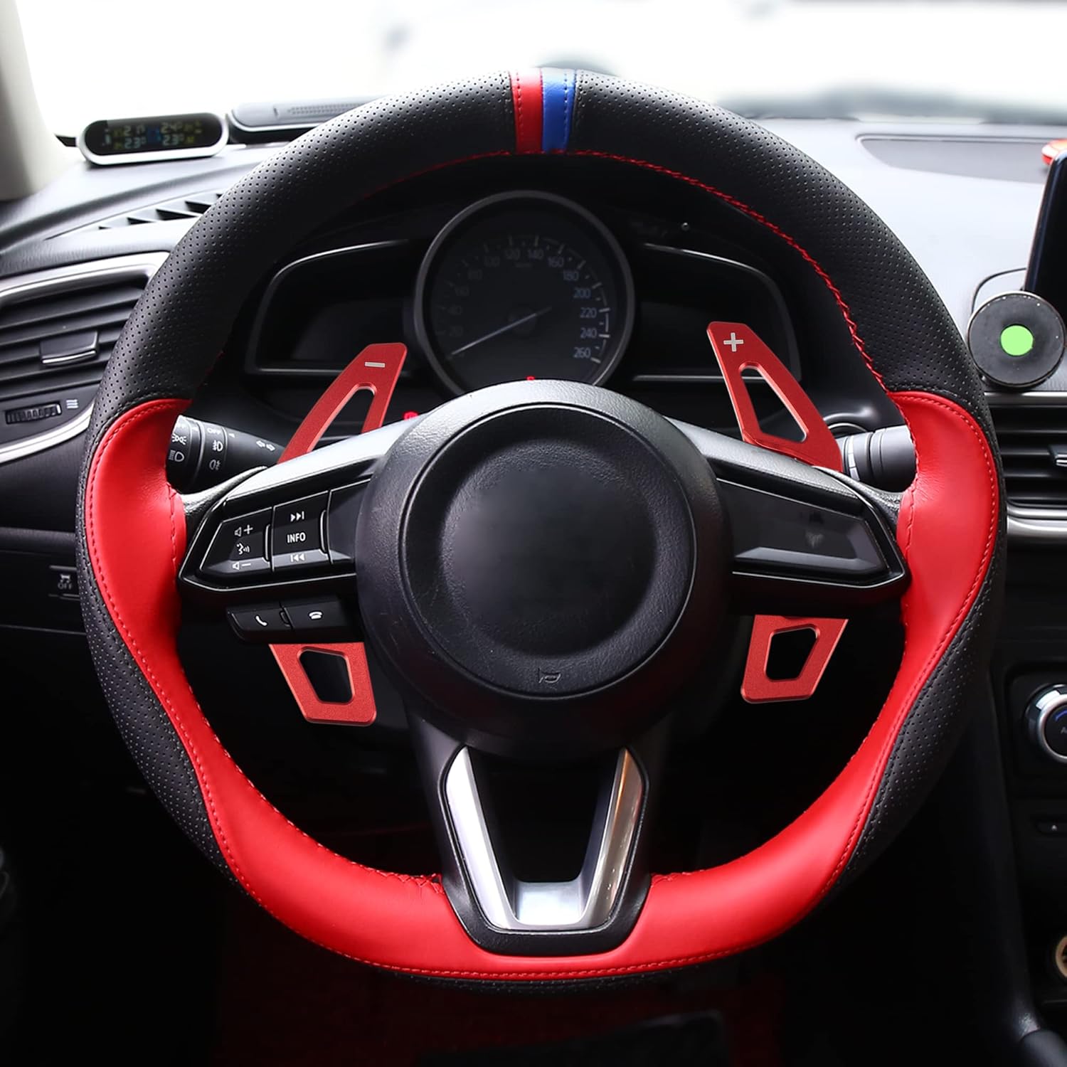 

ACROPIX Steering Wheel Shift Paddle Shifter Extension Trim Cover Fit for Toyota Camry Corolla - Pack of 2 Red