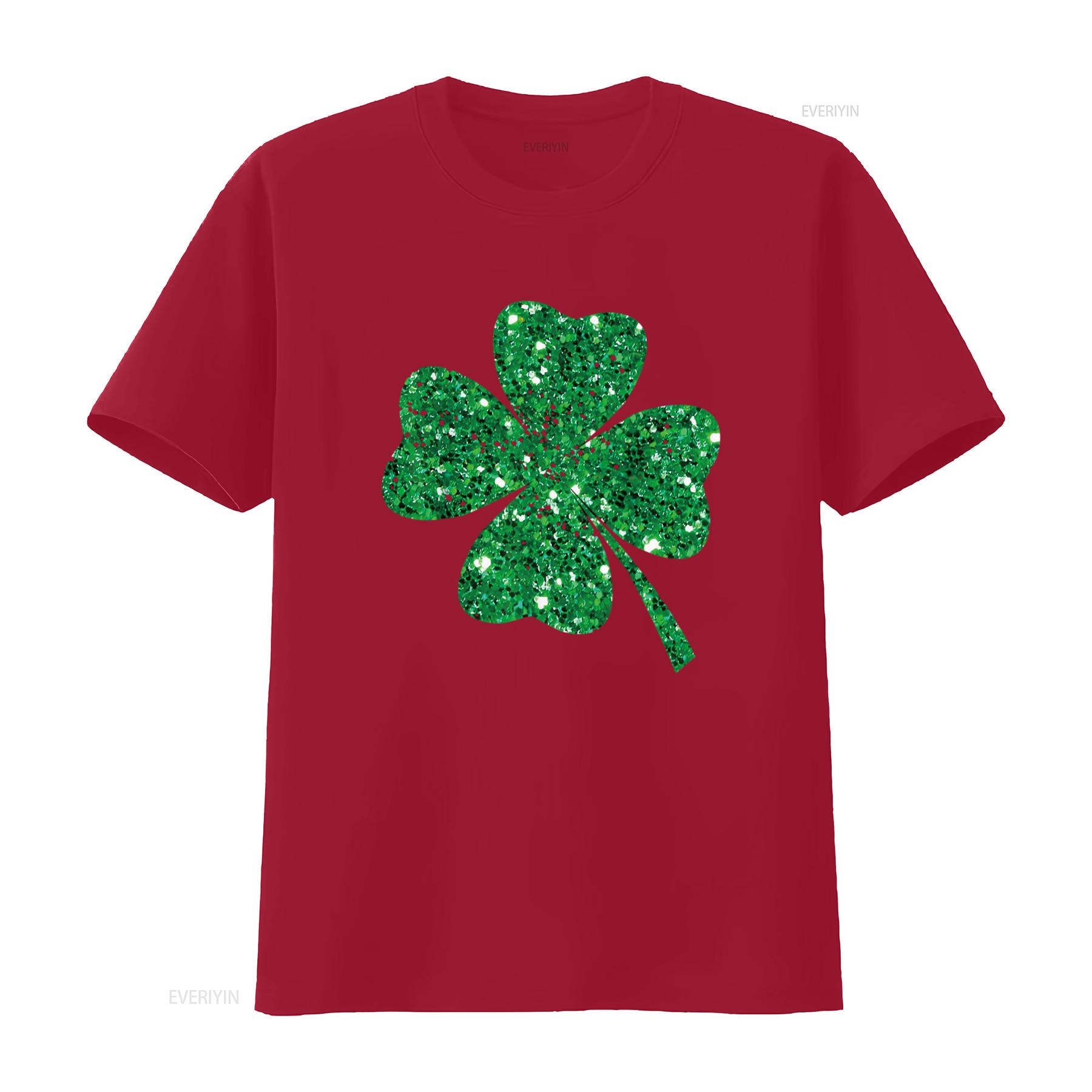 

Sparkle Clover Irish T Shirt For St Patricks Pattys Day vintage Washed Casual Stylish Stretched Soft streetwear homme S