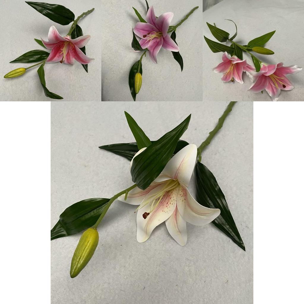 Lebensechte 3D Stofflilien Kunstblumen für Heimdeko Hochzeitsmittelstück Blumengesteck