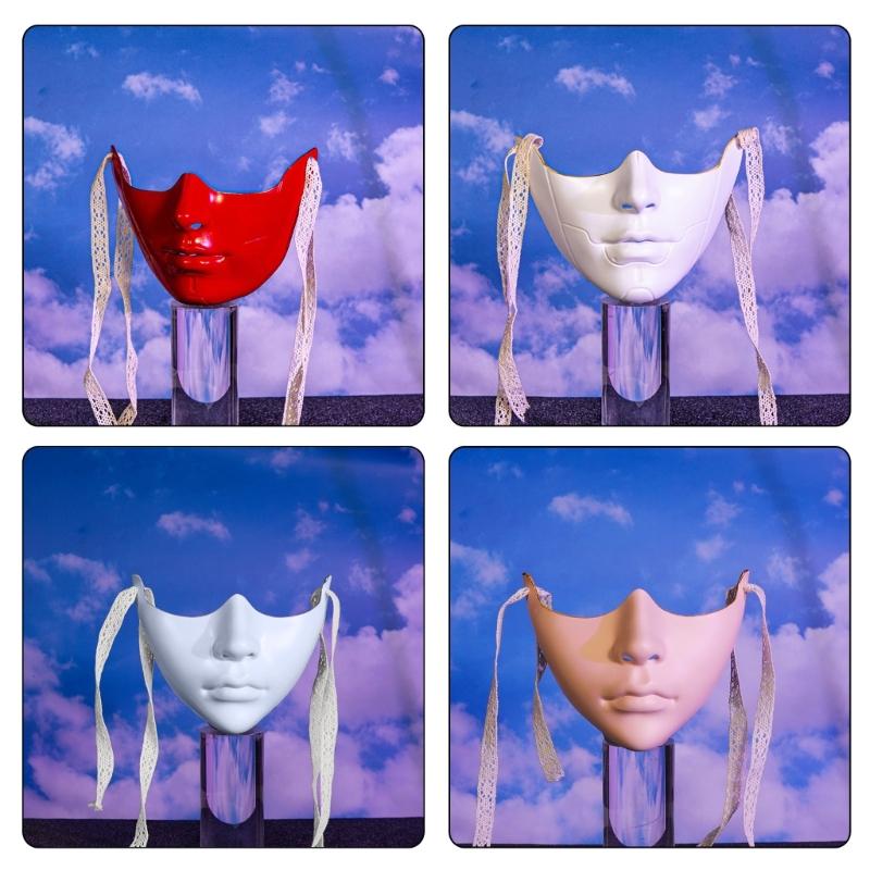 Masquerade Mask Beauty Mask Mechanical Half Face Mask Party Mask Halloween Cosplay Mask for Women Men Aesthetics Mask