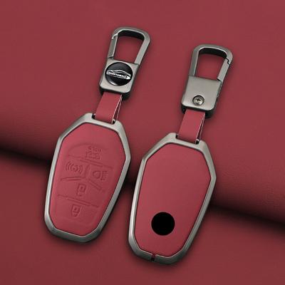 Zinc Alloy Leather Car Remote Key Case Cover Shell Fob For Ssang Yong G4 Rexton Protective Keychain Styling Accessories