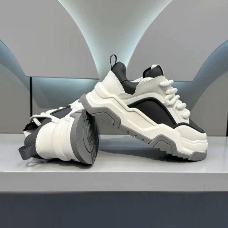 Men's 2025 Autumn Trendy Thick Sole Height-Boosting White Loafers Sneakers
