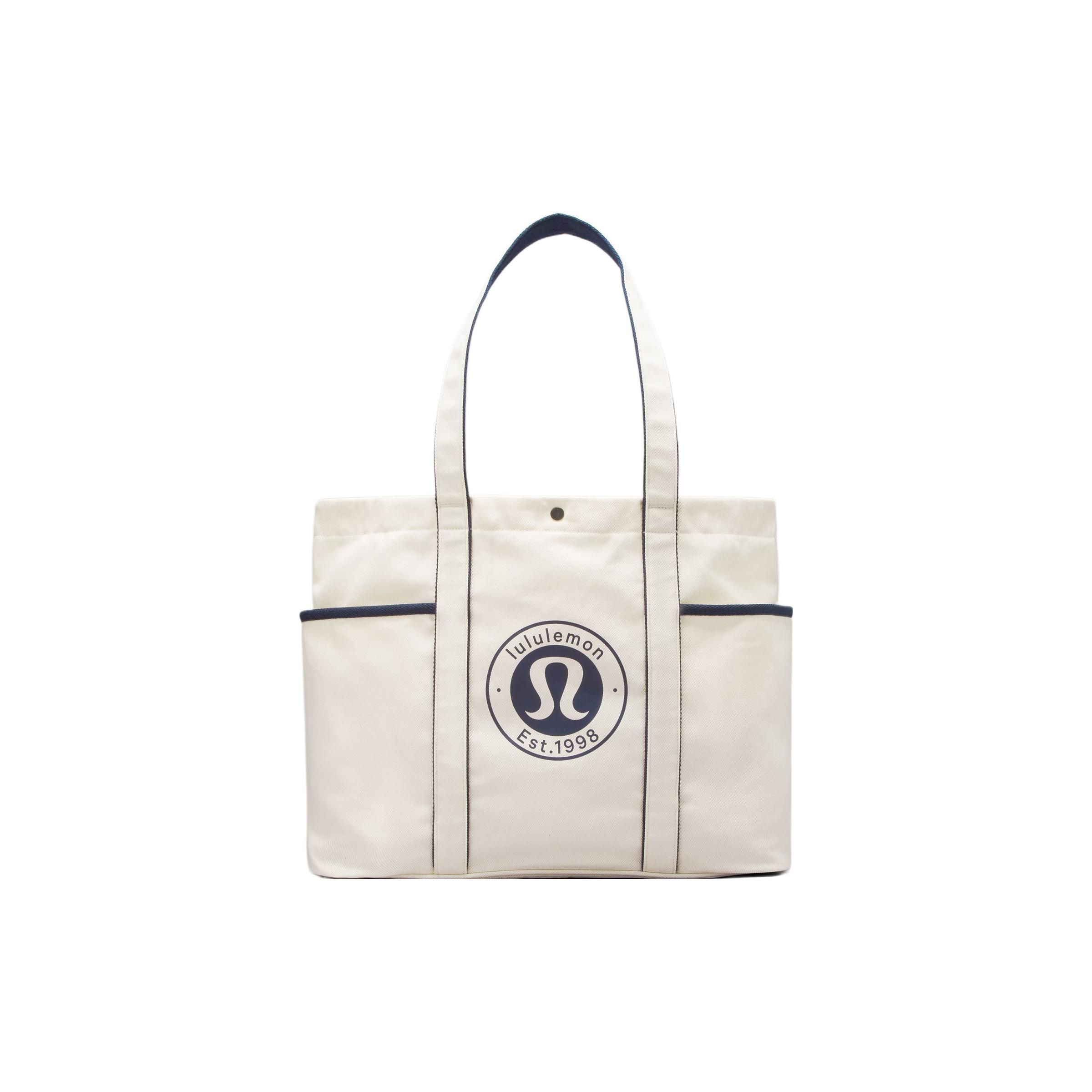 Lululemon 20L Daily Structured Canvas Tote Bag Unisex tote bags Natural Navy-Blue LU9BN2S-64485 Natural & True Marine Blue