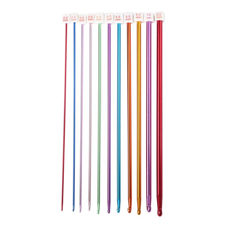 Afghanistan Handmade Aluminum Crochet & Knitting Needle Set with Wool Yarn