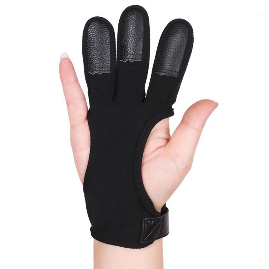 Hunting Supplies Archery Gloves Shooting Hunting Leather Three Finger Protection Suitable For Teenagers Adults And Beginners
