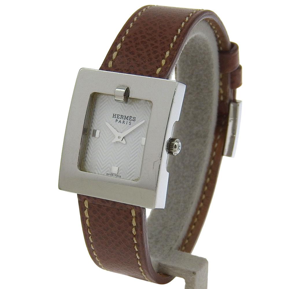 Hermes Belt Watch Watches BE1.110 whiteDial Stainless Steel/leather Quartz Analog Display Women Used