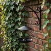 Metal Bird Feeder with Weather Guard Outdoor Decorative Hanging Bird Feeder Tray for Yard Home Courtyard Balcony Windowsill Garden Decoration
