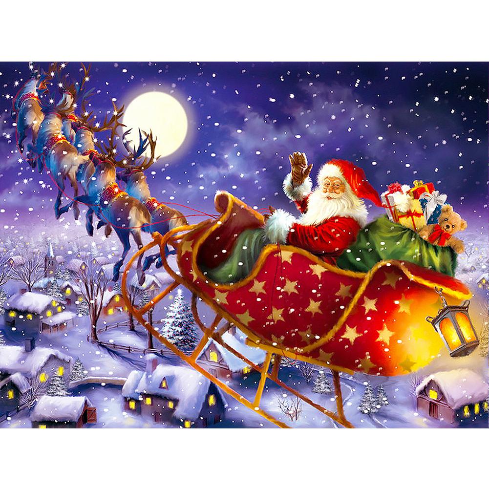 

Huacan 5D DIY Полная дрель Алмазная живопись Мозаика Искусство Санта Рождественская стена Декор Алмазная вышивка