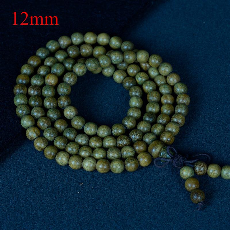 Green Sandalwood Submerged Old Material Guanyin Buddha Beads Log Sandalwood 108 Rosary Beads Cultural Play Gift Bracelet