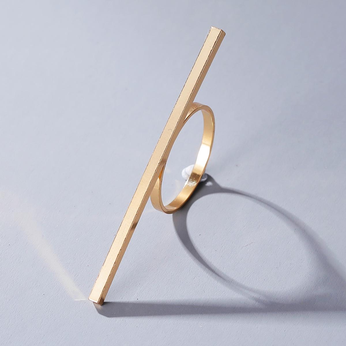 Унисекс Геометрическое Кольцо с Открытым Двойным Ободком в Одно Слово - Мизинец, Мужское и Женское