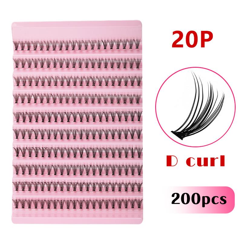 Flat False Eyelashes Stable Segmented Hairs 30P40P50P60P80P14 Rows Curled
