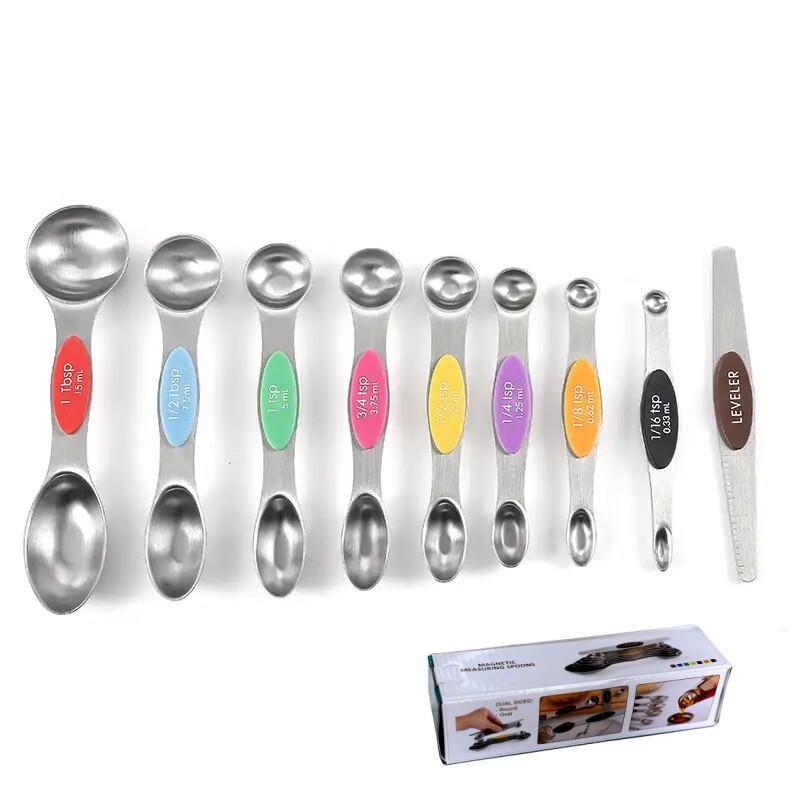 ZISIZ 9-Piece Magnetic Stainless Steel Measuring Spoon Set