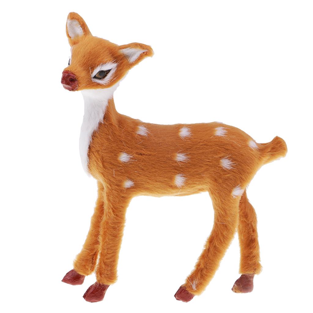 Simulation Plush Reindeer Deer Figure Toys Stuffed Animal Decoration
