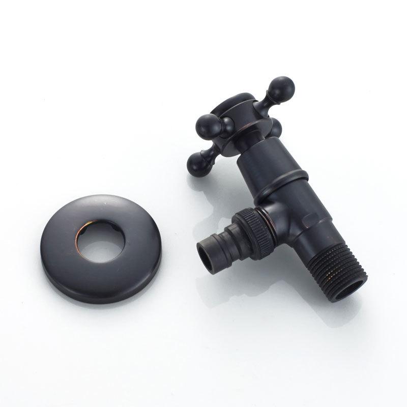 

1 шт. античный черный латунный кран для стиральной машины, кран для ванной комнаты, угловой кран для сада, балкона, резьба G1/2 , настенное крепление чёрный