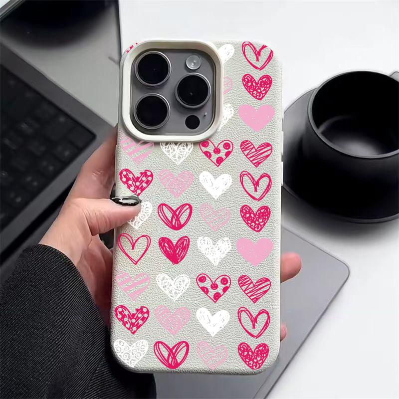 

Розовый чехол с принтом сердец любви и кожи, текстура TPU, матовый чехол для iPhone 16 Pro Max 15 Pro 14 13 12 11, мягкий, тонкий, ударопрочный чехол для телефона iPhone 11 бежевый/белый