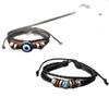 Unisex Cross-Border Personality Bracelet Set: Adjustable Alloy, Woven Waxed Cord, Leather Bangles with Eye Design