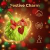 Faux Rabbit Fur Hanging Decor Pom Poms Christmas Ornaments, 2.3 Inch Soft Fluffy Green Ball Lightweight Party Favors Decoration with Glitter