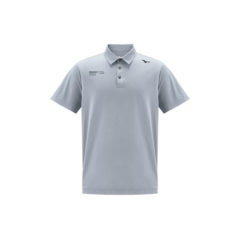 

Mizuno Essential Series Cool Feel Letter Logo Printed Pullover Short Sleeve Polo Shirt Men Polo Shirts Port-Mist-Gray K2CA41A8-05 3XL