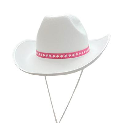 White Hat Costume Accessories Western Cowboy Hat Multipurpose Decoration for Kid Girl Costume Cosplay Props Ornament