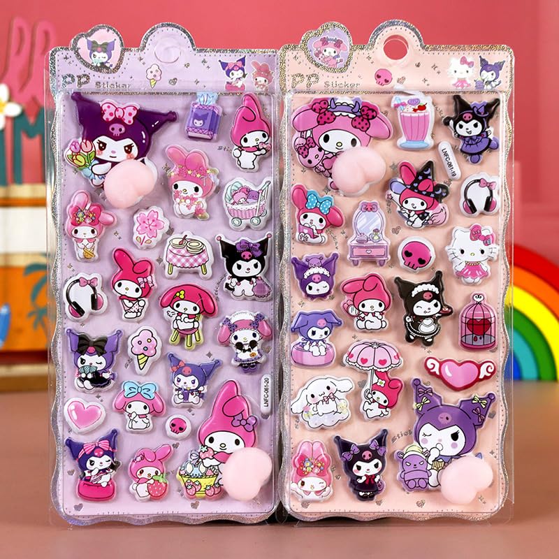 Set of 2 Squishy Butt Cute 3D Puffy Puffy Stickers for DIY Girls and Boys Stickers, Stickers, Planners, Diaries, Rewards, Crafts,