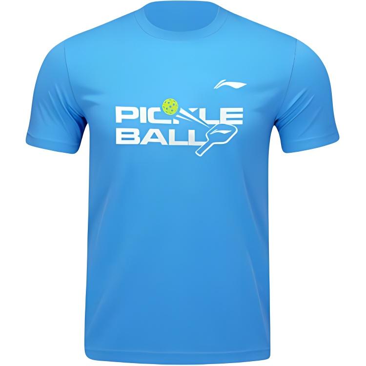 Li Ning T Shirts Unisex Blue Crew Neck Moderate Straight Fit AHSUF83-5 2XL