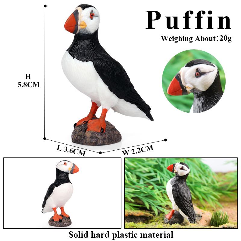 Oenux Bird Forest Animal Parrot Macaw Cockatiel Cockatoo Agapornis Puffin Model Solid PVC Garden Decoration Education Kids Toy