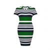 This Striped Printed Dress Is A Fashionable and Sexy Round-neck Short-sleeved Dress for Summer