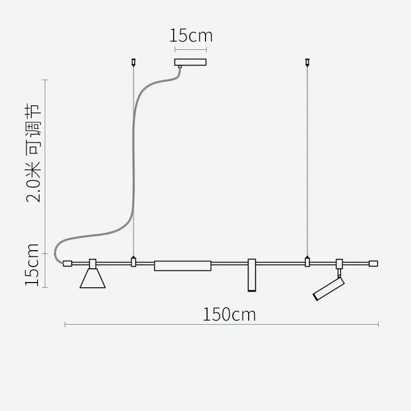 Modern minimalist LED pendant light black dining table restaurant spotlight pendant light Nordic design home decoration lighting