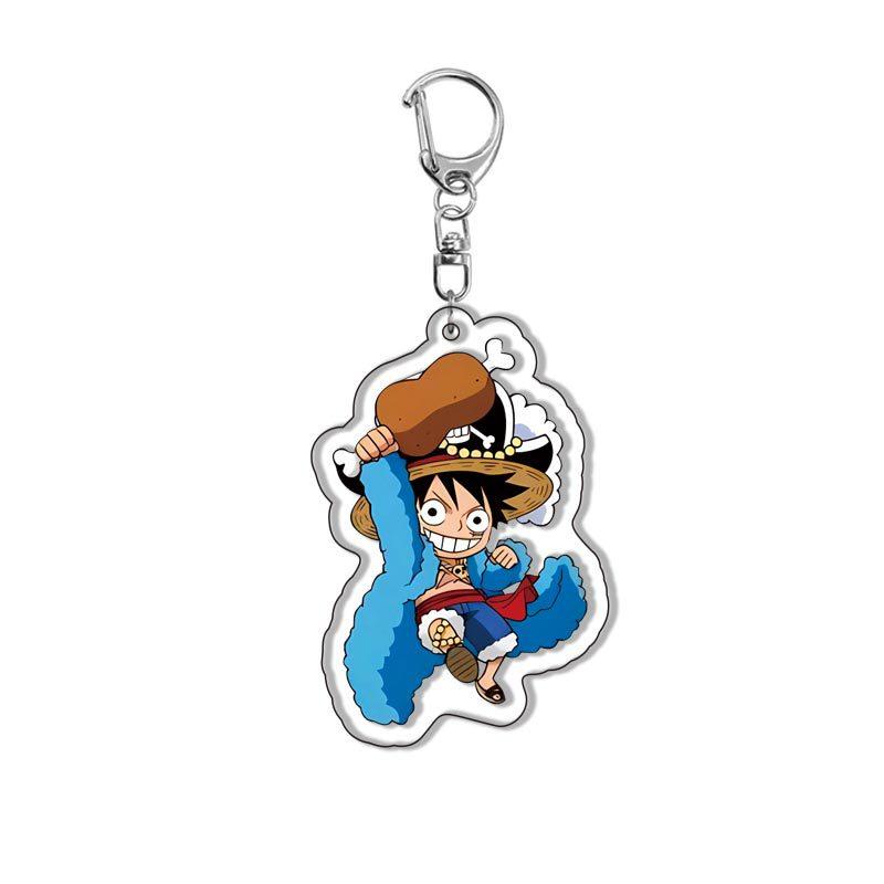 Portachiavi Ciondolo in Acrilico Anime One Piece Luffy Chopper Zoro Roronoa Accessorio per Zaino Alta Qualità Bel Design