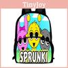 3d Backpack Sprunki Game Design Large Capacity Oxford Kids School Gifts Bag