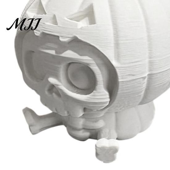 Spooky Skull Pumpkin Design Ornament, Hollow Ghost Face Design, 3D Printed Layered Printing Decor Detailed Halloween Figurine, for Desktop Display