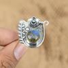 925 Silver Third Eye Chakra Labradorite Stone Mother Flower Promise Ring Jewelry