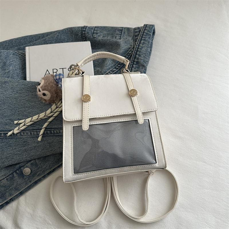 Pu Double Shoulder Bag For Women With Large Capacity And Clear Handheld Design For Daily Use